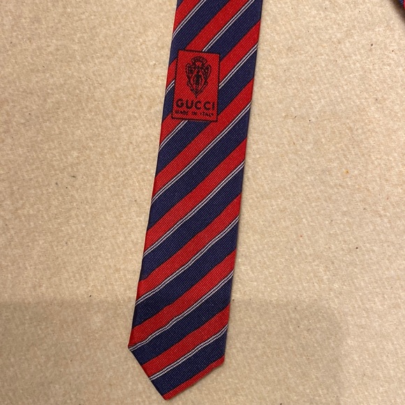 Vintage Gucci  slim silk and wool stripe tie - Picture 11 of 13